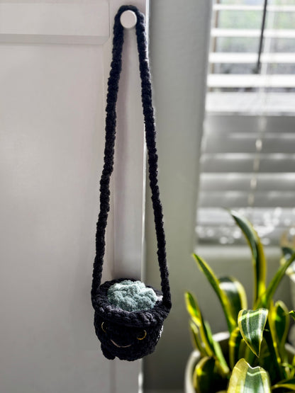Smiling Cauldron Plush - Handmade Crochet Magic Pot (4 Top Colors Available)