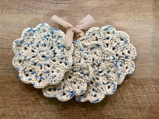 Handmade Crochet Coasters - Set of 4 -