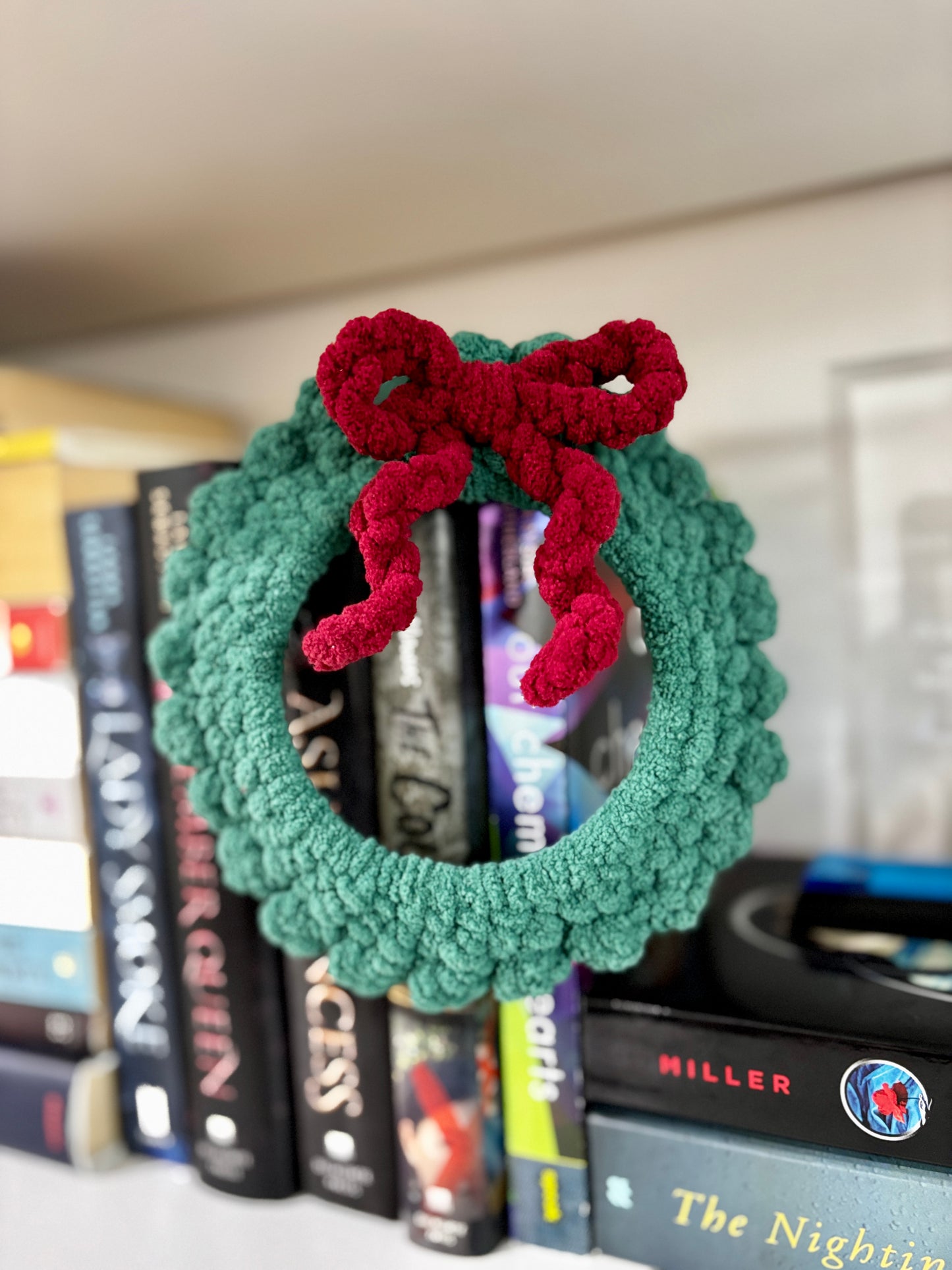 Crochet Holiday Wreath - Handmade Plush Decor