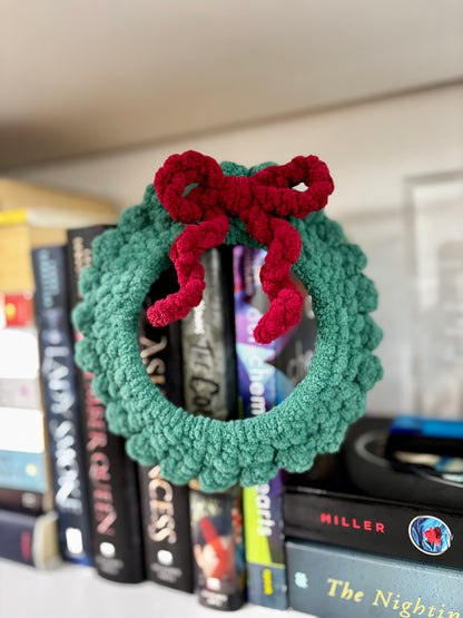 Crochet Holiday Wreath - Handmade Plush Decor