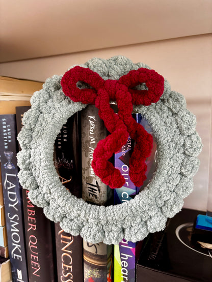 Crochet Holiday Wreath - Handmade Plush Decor