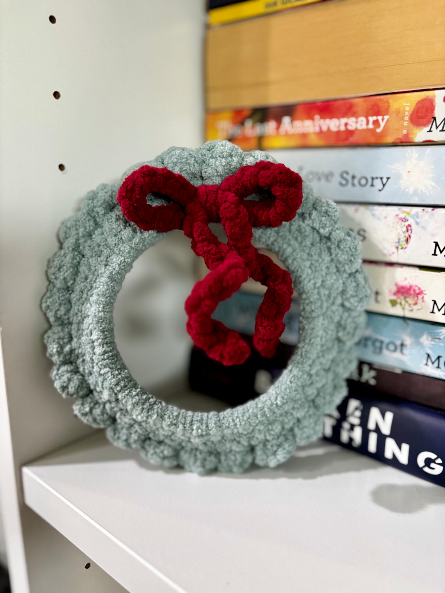 Crochet Holiday Wreath - Handmade Plush Decor