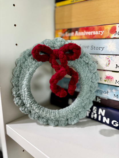 Crochet Holiday Wreath - Handmade Plush Decor
