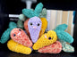 Carrot Patch Plushies - Handmade Crochet Veggie Friends