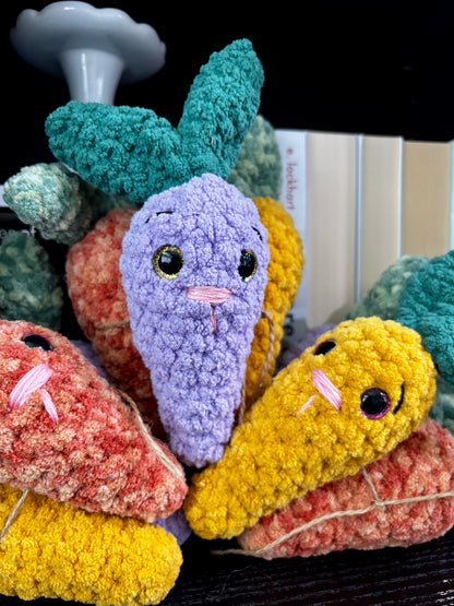 Carrot Patch Plushies - Handmade Crochet Veggie Friends