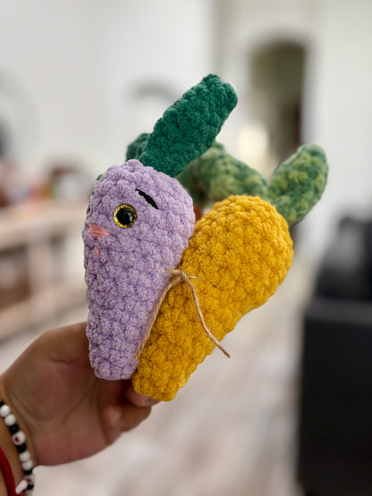 Carrot Patch Plushies - Handmade Crochet Veggie Friends