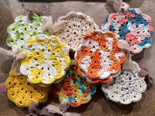 Handmade Crochet Coasters - Set of 4